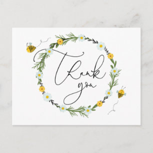 Bee Baby Shower Tack Vykort