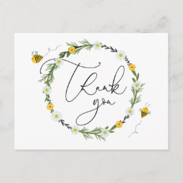 Bee Baby Shower Tack Vykort