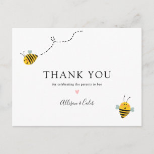 Bee Baby Shower Tack Vykort