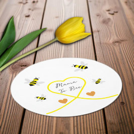 Bee Baby Shower Underlägg Papper Rund