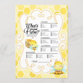 Bee Baby Shower vad är i ditt köpspel Inbjudningar