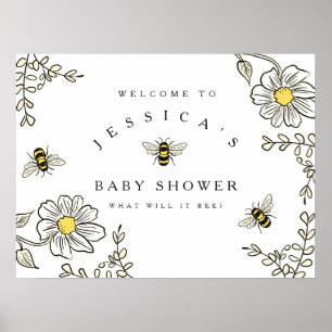 Bee Baby Shower Välkommen till Humla Shower Poster