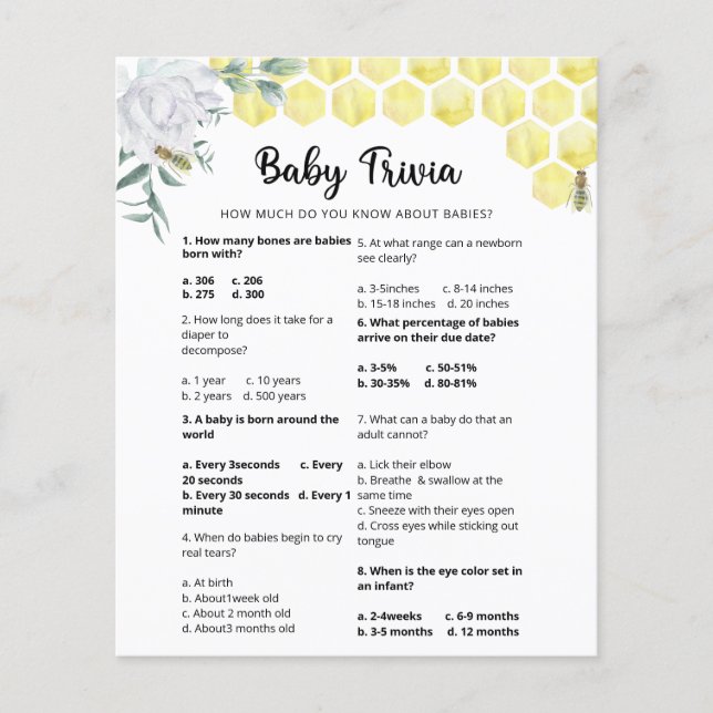 Bee Baby Trivia | Barnstödsspel (Framsida)
