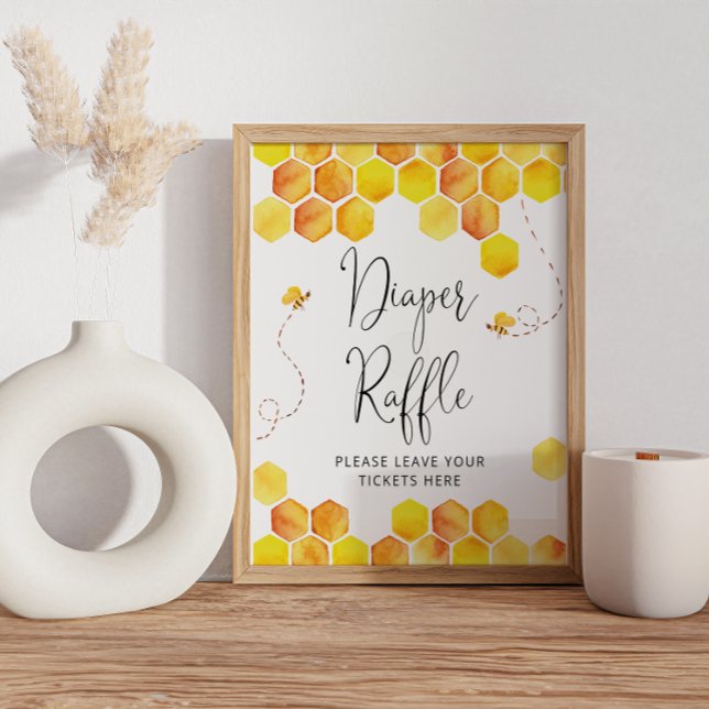 Bee babydusch Diaper Raffle-skylt Poster (Skapare uppladdad)