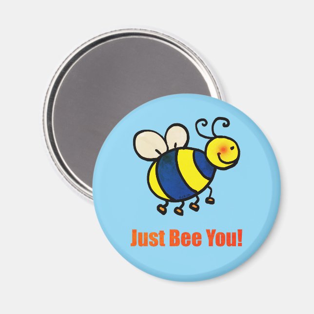Bee bara du Lycklig Tecknad Bee Magnet (Front/Back)