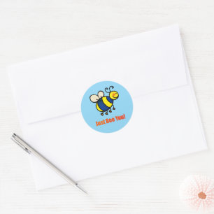 Bee bara du Lycklig Tecknad Bee Runt Klistermärke