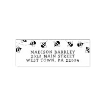 Bee Barn Cute Beehive Returadress Frimärke