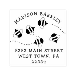 Bee Barn Cute Beehive Returadress Frimärke Självfärgande Stämpel