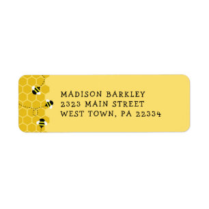 Bee Barn Cute Beehive Return-adressetikett Returadress Etikett