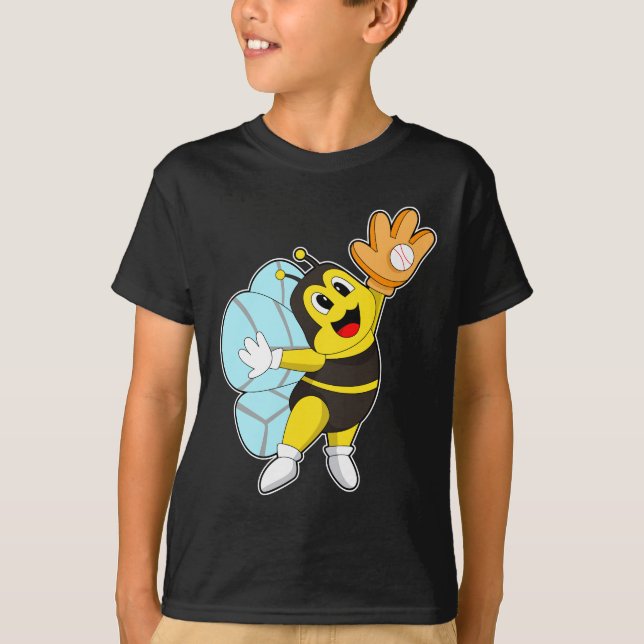 Bee Baseball Baseball-handsken T Shirt (Framsida)