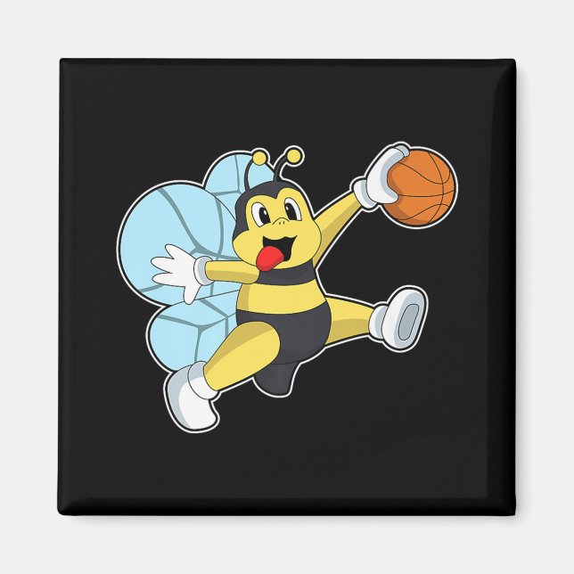 Bee Basketball Player Basketball Sports Premium Magnet (Framsidan)
