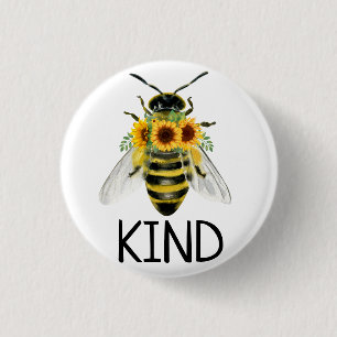 Bee be like Painting Sunblommor Kindness Button Knapp