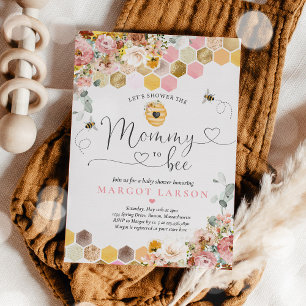 Bee Bee Baby Shower Mamma till Bee Shower Inbjudningar