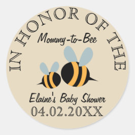 Bee Bee Bee Baby Shower Stickers - Mamma till Bee Runt Klistermärke