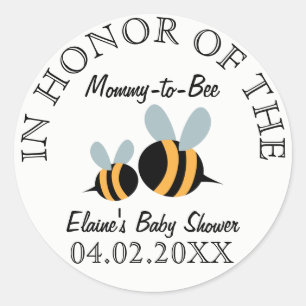 Bee Bee Bee Baby Shower Stickers - Mamma till Bee Runt Klistermärke