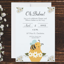Bee Beed Baby Shower-inbjudan