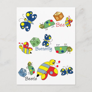 Bee Beetle Butterfly.jpg Vykort