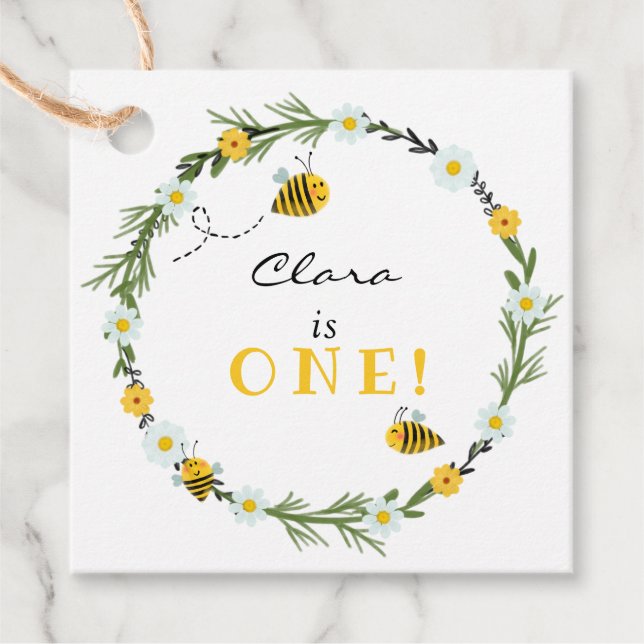 Bee Birthday Gåvor Etiketter (Framsida)