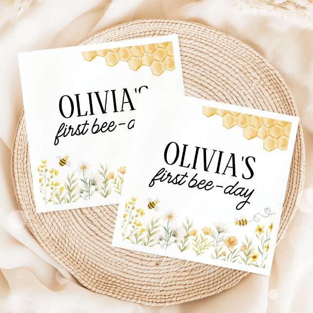 Bee Birthday Napkins Pappersservett (Skapare uppladdad)