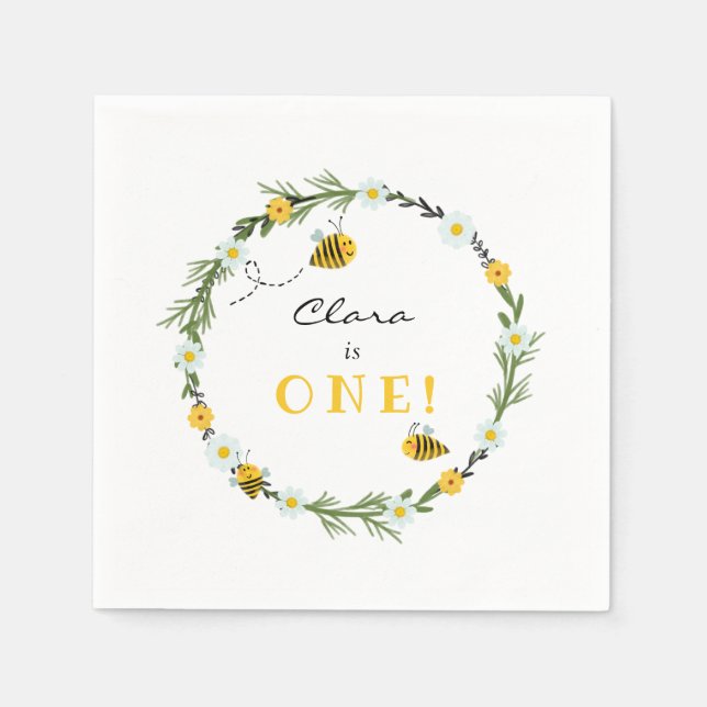 Bee Birthday Pappersservett (Framsidan)