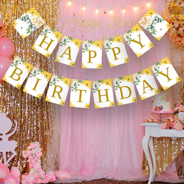 Bee Birthday Vimplar (Skapare uppladdad)