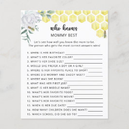 Bee blommigt babydusch, som vet mamma bäst