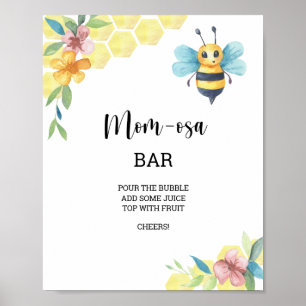 Bee blommigt \ Mamma-osa pub Poster