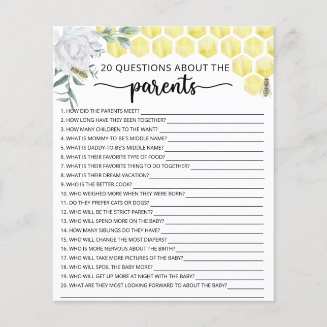 Bee blommigt om föräldrarna (Framsida)