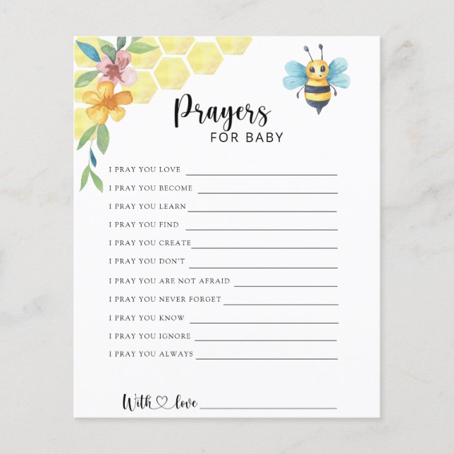 Bee blommigt - Party-vilt | böner för baby (Framsida)