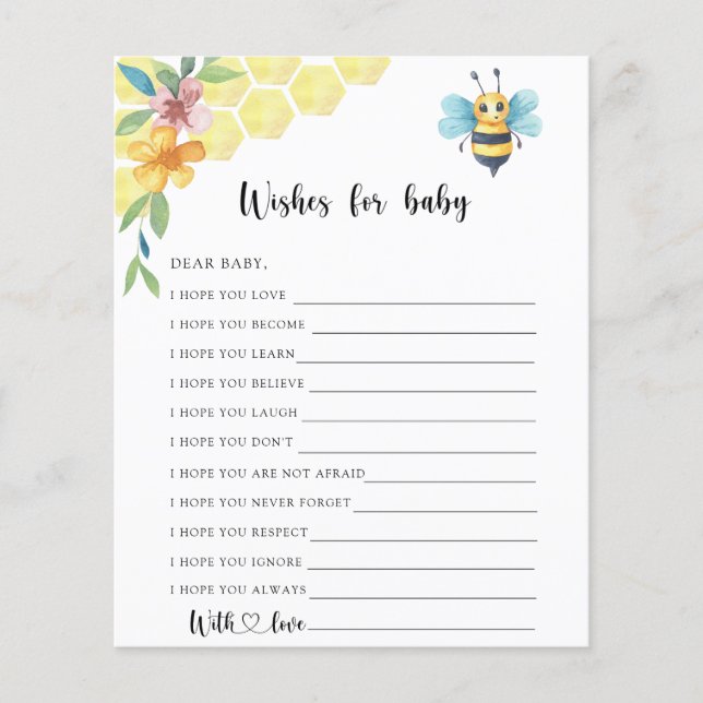 Bee blommigt - Party-vilt | önskemål för baby (Framsida)