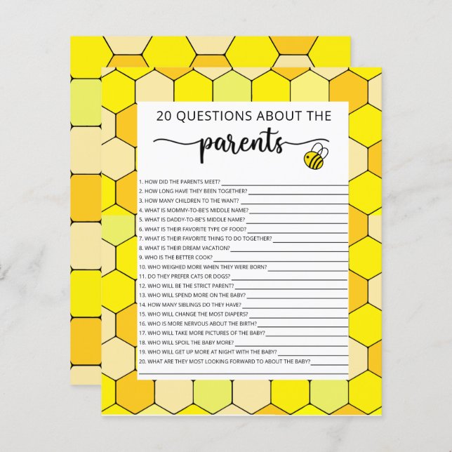 Bee blommigt-spel (Fram/baksida)