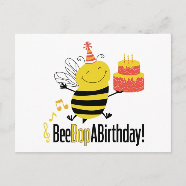 Bee Bop A Birthday Vykort (Framsida)