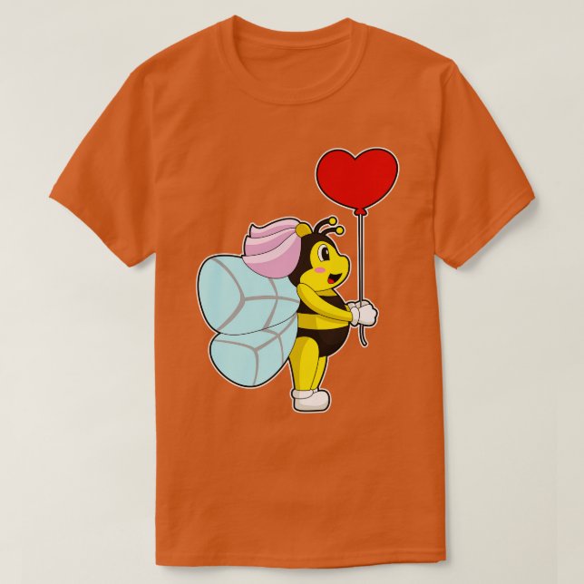 Bee Bride Balloon Bröllop T Shirt (Design framsida)