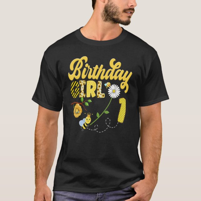 Bee Bumblebee Girl Birthday Hive Sweet 1st Party M T Shirt (Framsida)