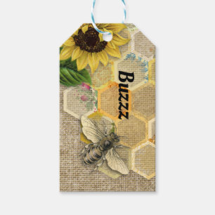 Bee Buzz Honeycomb Tack Gift Märkre Presentetikett