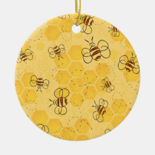 Bee Buzzing honey Bees Cute Julgransprydnad Keramik