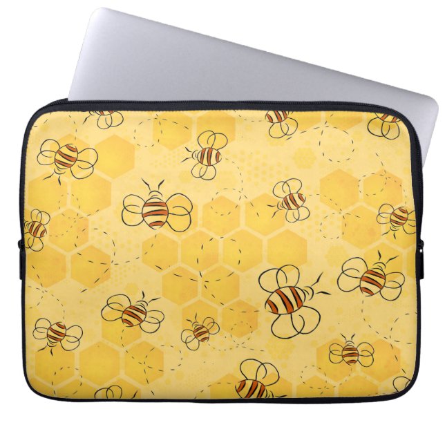 Bee Buzzing honey Bees Cute Laptop Fodral (Framsidan)