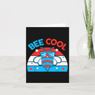 Bee Coola 4 juli Rött vitt blått American Boy Usa Kort