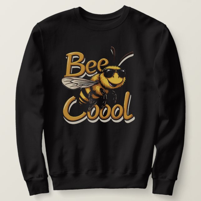 Bee-Coola - Bee med solglasögon, design Lång Ärmad Tröja (Design framsida)