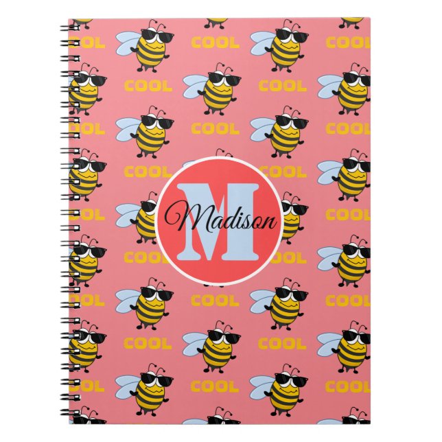 Bee Coola Funny Bee Mönster Personlig bärbar dator Anteckningsbok (Framsidan)
