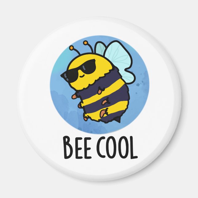 Bee Coola Funny Insekt Bee Pun Magnet (Framsidan)