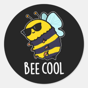 Bee Coola Funny Insekt Bee Pun Mörk BG Runt Klistermärke
