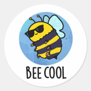 Bee Coola Funny Insekt Bee Pun Runt Klistermärke