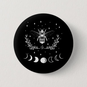 Bee Crescent Måne Witchcraft Wicca Goth Insekt Knapp