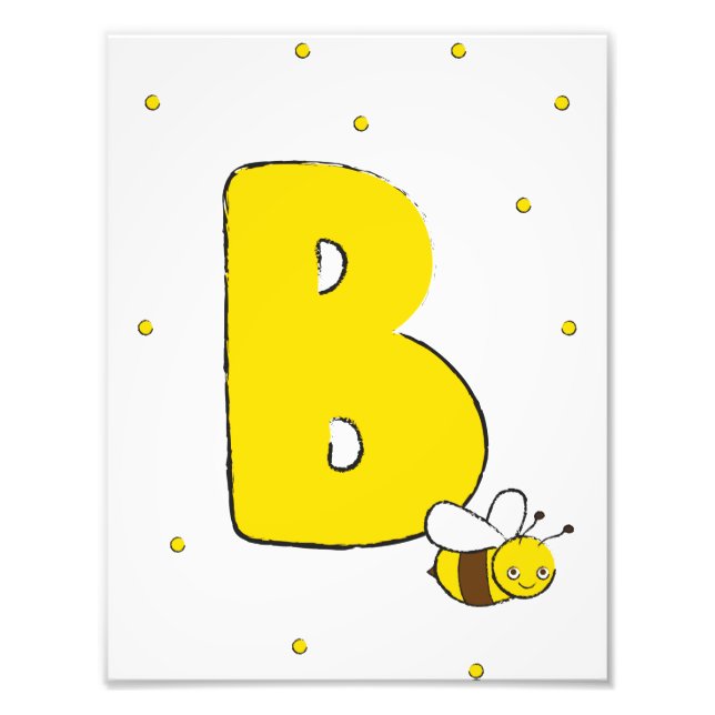 Bee Cute Tecknad Kids Baby Fototryck (Framsidan)