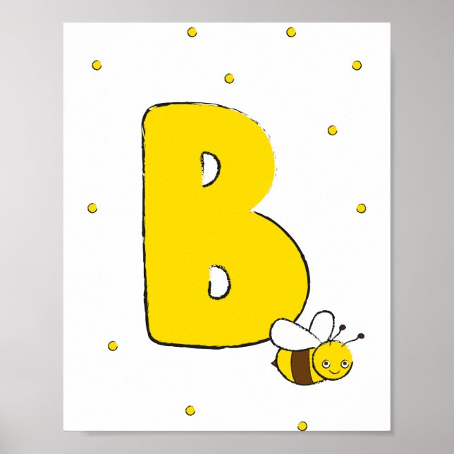 Bee Cute Tecknad Kids Baby Poster (Framsidan)