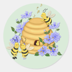 Bee Dance Runt Klistermärke