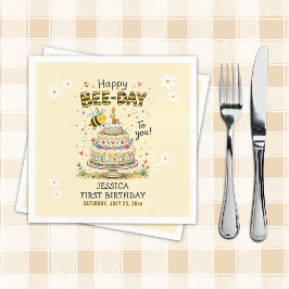 Bee Day First Birthday Party Paper Napkins Pappersservett