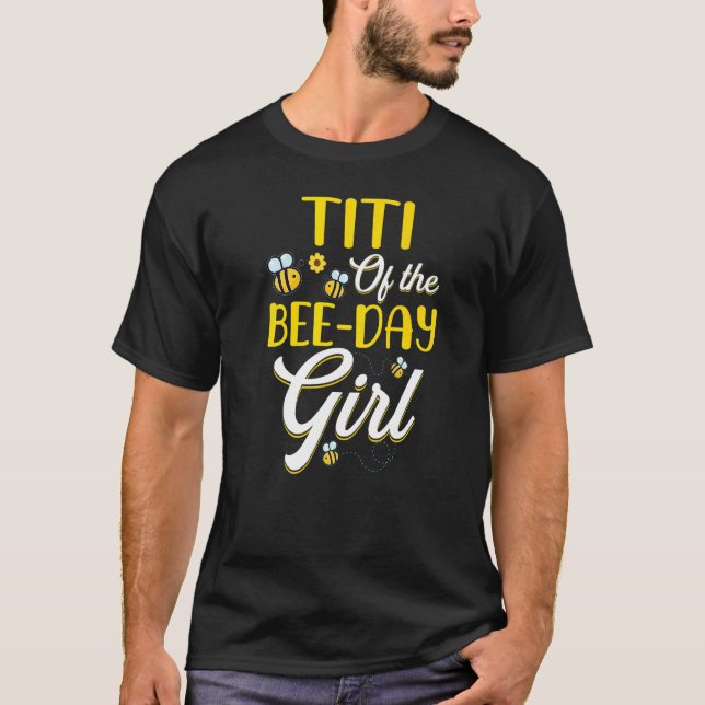 Bee Day-flickans titel som matchar födelsedagen T Shirt (Framsida)