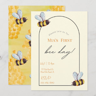 Bee Day Organic Bee betraktas som en modern minimi Inbjudningar